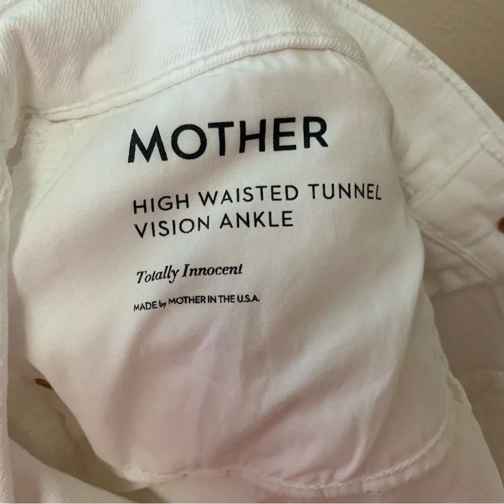 Mother Superior High Waisted Tunnel Vision Ankle Totally Innocent White Size 29